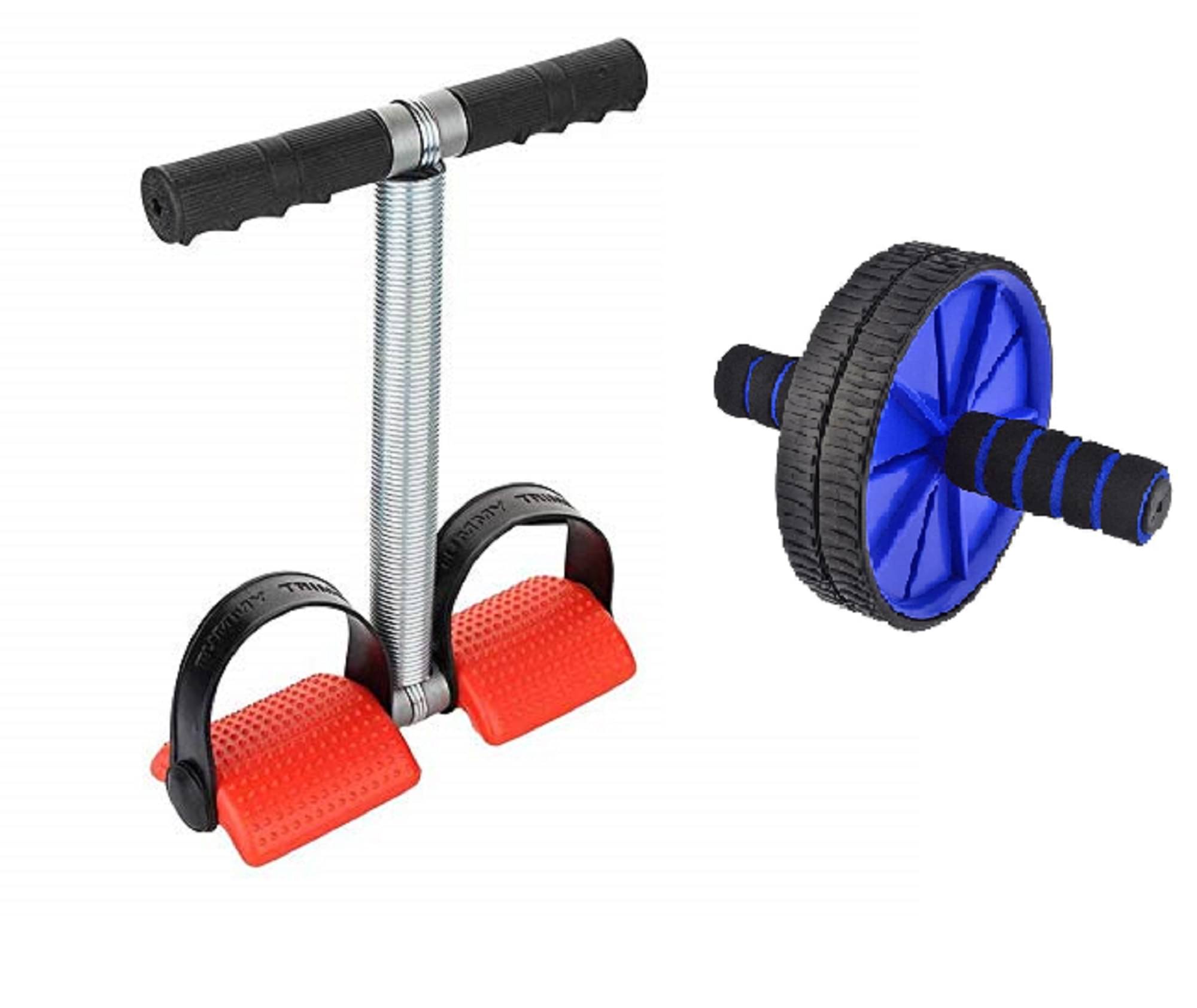     			Ab Wheel Roller & Tummy Trimmer Combo Abs Abdominal Home Gym Exercise Equipment For Body Workout Men & Women