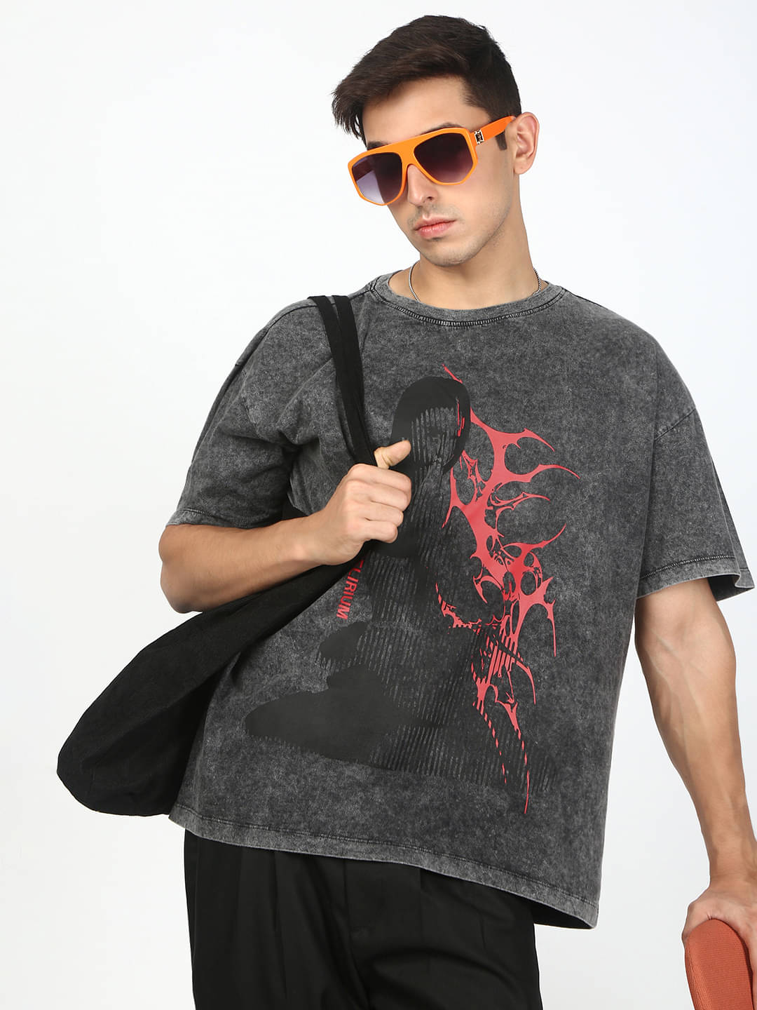 Bene Kleed 100% Cotton Oversized Fit Printed Half Sleeves Men's Round T-Shirt - Melange Grey ( Pack of 1 ) Bene Kleed 100% Cotton Oversized Fit Printed Half Sleeves Men's Round T-Shirt - Melange Grey ( Pack of 1 )