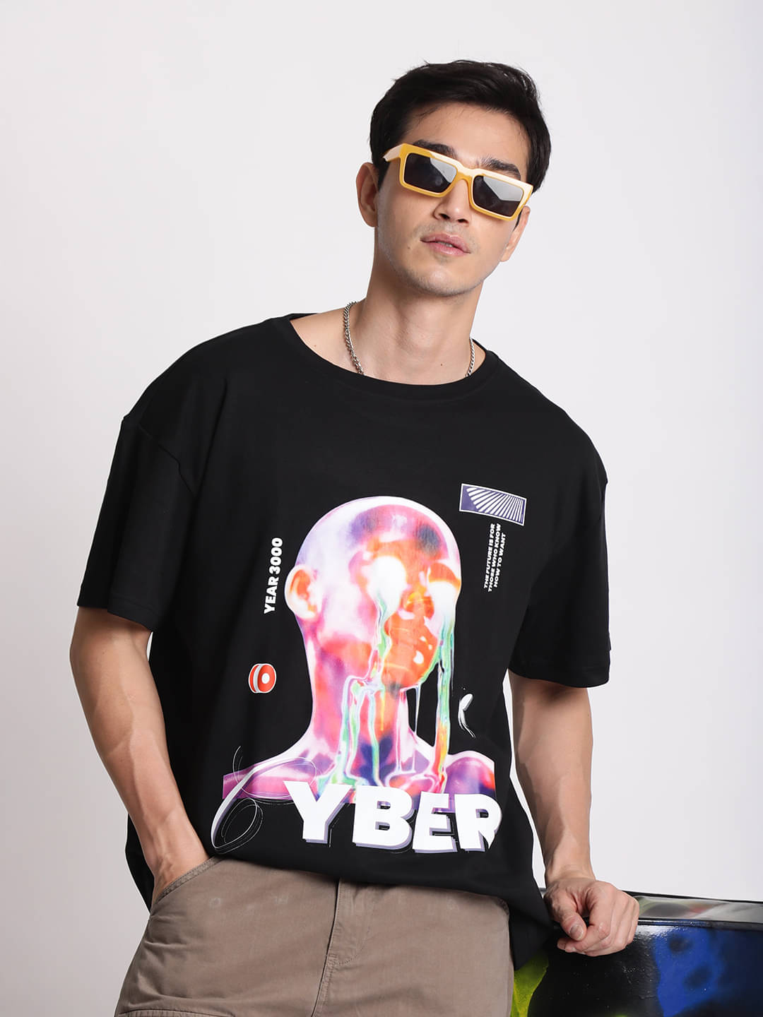 Bene Kleed 100% Cotton Oversized Fit Printed Half Sleeves Men's Round T-Shirt - Black ( Pack of 1 ) Bene Kleed 100% Cotton Oversized Fit Printed Half Sleeves Men's Round T-Shirt - Black ( Pack of 1 )
