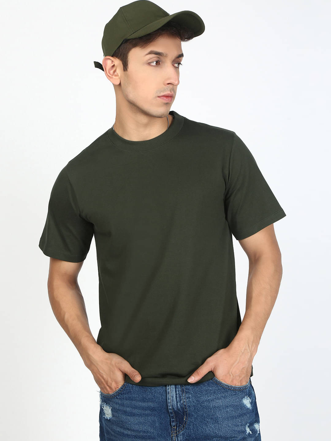 Bene Kleed 100% Cotton Regular Fit Solid Half Sleeves Men's Round T-Shirt - Military Green ( Pack of 1 ) Bene Kleed 100% Cotton Regular Fit Solid Half Sleeves Men's Round T-Shirt - Military Green ( Pack of 1 )