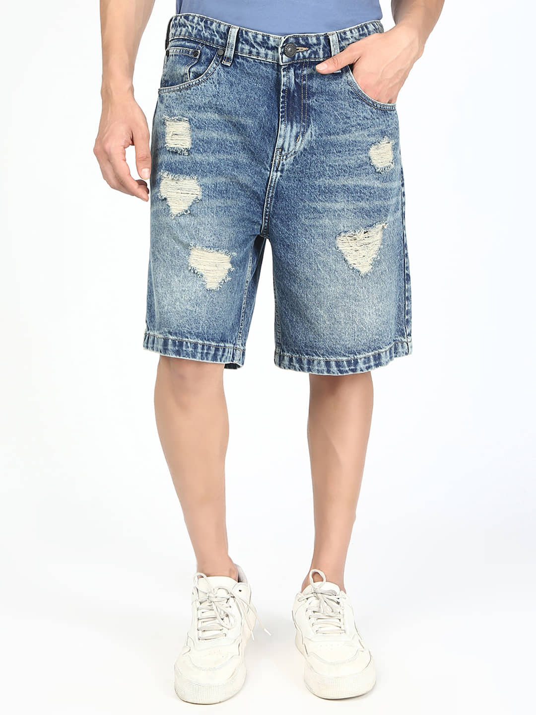 Bene Kleed Blue Cotton Men's Denim Shorts ( Pack of 1 ) - Shorts | Buy online on ZillyBuy