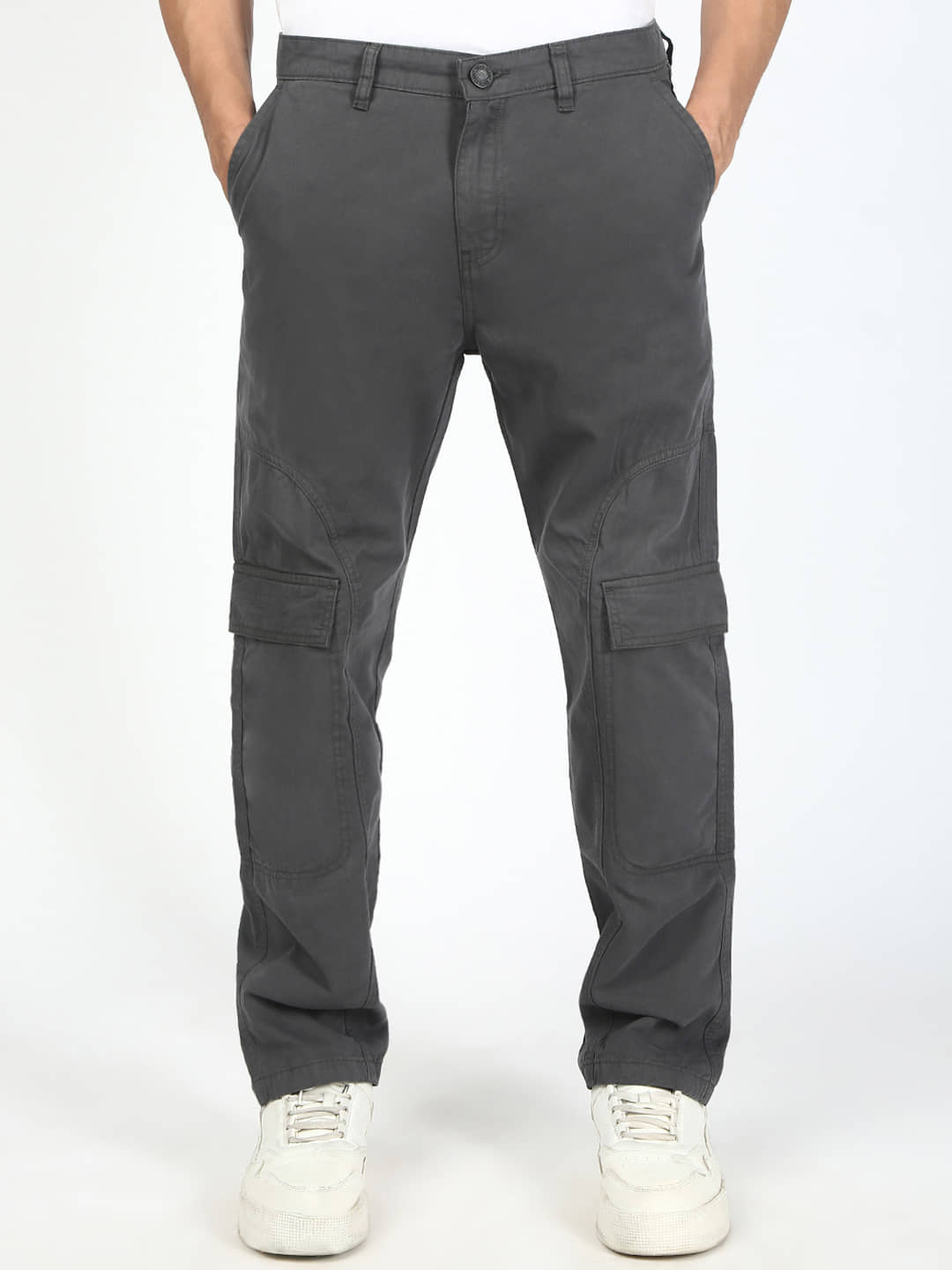 Bene Kleed Relax Flat Men's Cargos - Dark Grey ( Pack of 1 ) - Trousers | Buy online on ZillyBuy