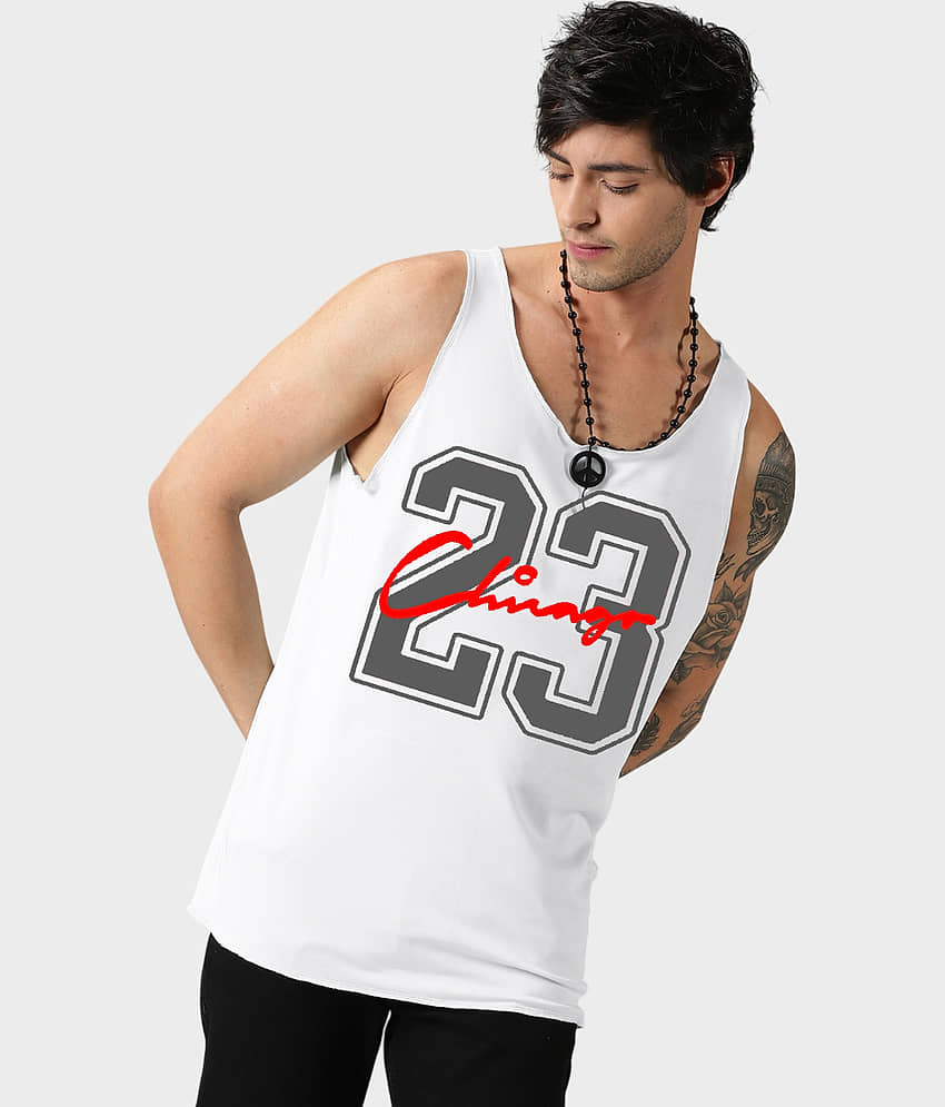 Diversify Pack of 1 Polyester Gym Vest For Men ( White ) - Nightwear & Loungewear | Buy online on ZillyBuy