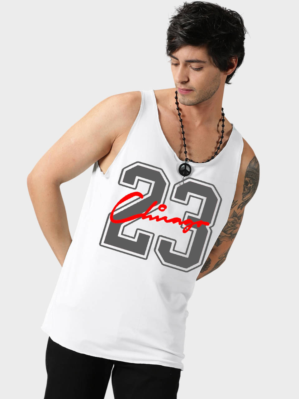     			Diversify Pack of 1 Polyester Gym Vest For Men ( White )