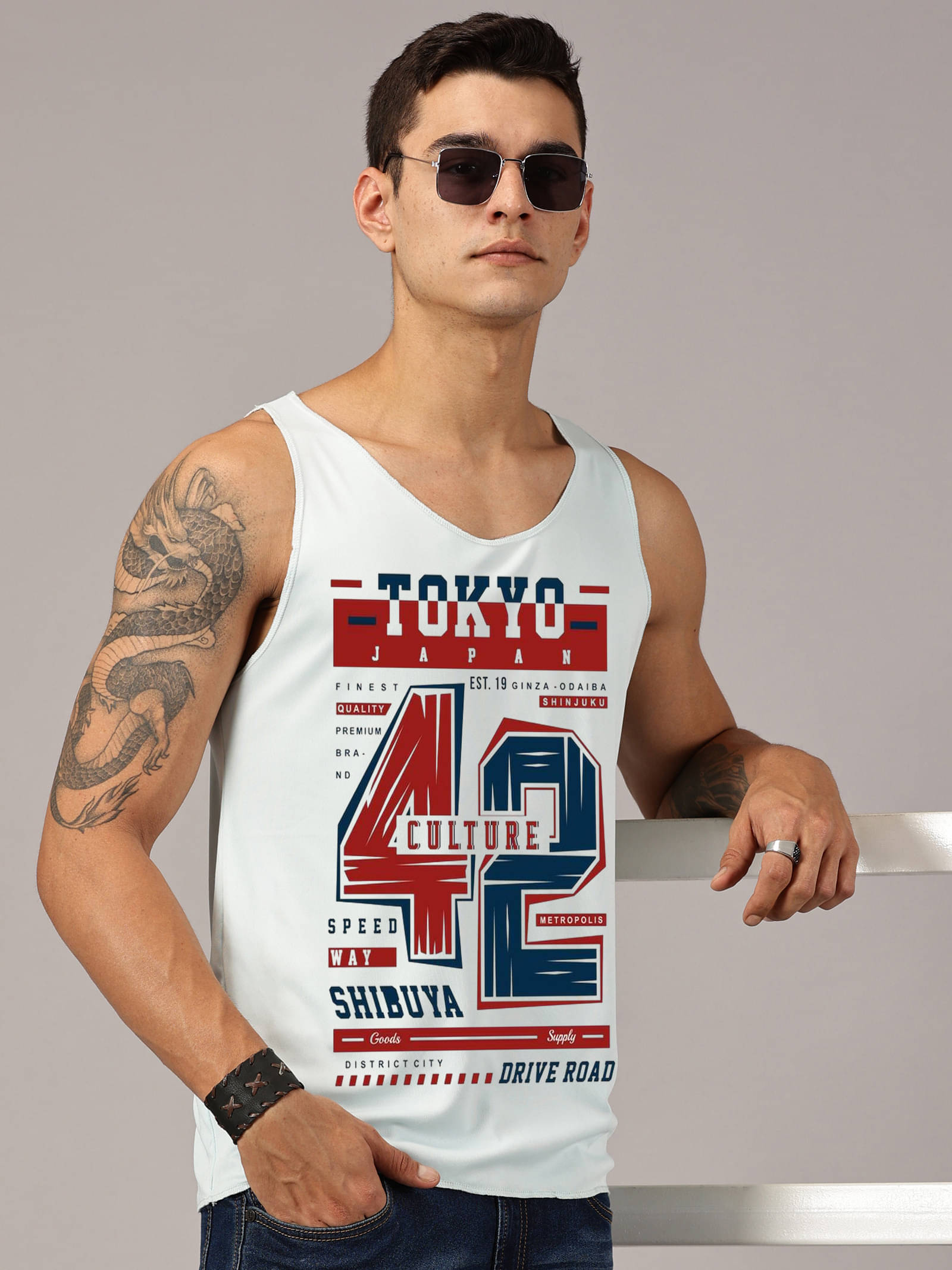     			Diversify Pack of 1 Polyester Gym Vest For Men ( Blue )