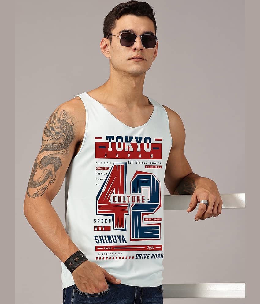Diversify Pack of 1 Polyester Gym Vest For Men ( White ) - Nightwear & Loungewear | Buy online on ZillyBuy