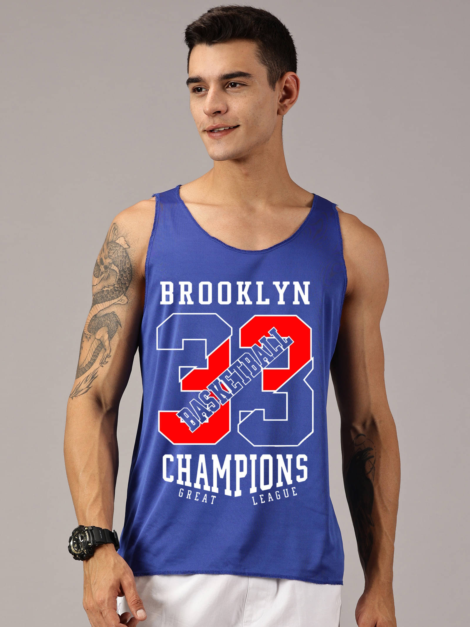 Diversify Pack of 1 Polyester Gym Vest For Men ( Blue ) Diversify Pack of 1 Polyester Gym Vest For Men ( Blue )