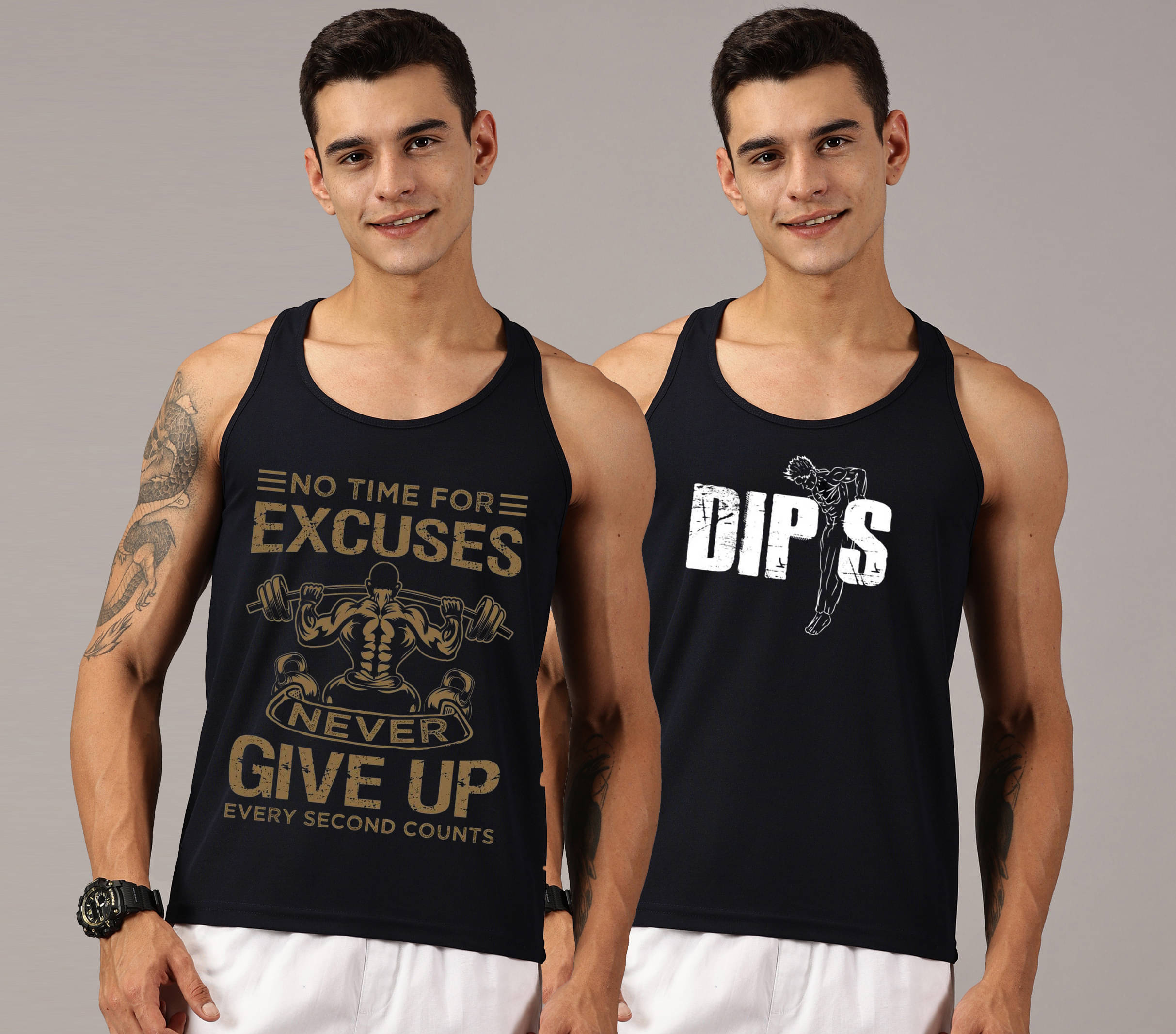 Diversify Pack of 2 Polyester Gym Vest For Men ( Multicolor ) Diversify Pack of 2 Polyester Gym Vest For Men ( Multicolor )