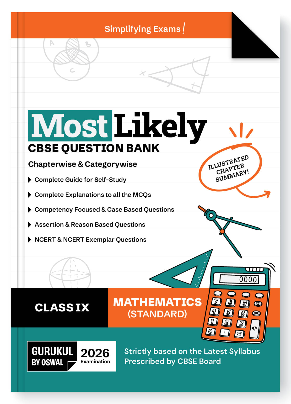 Gurukul By Oswal Mathematics Most Likely CBSE Question Bank for Class 9 Exam 2026 - Chapterwise & Categorywise, New Paper Pattern (MCQs, Case, Asserti Gurukul By Oswal Mathematics Most Likely CBSE Question Bank for Class 9 Exam 2026 - Chapterwise & Categorywise, New Paper Pattern (MCQs, Case, Asserti