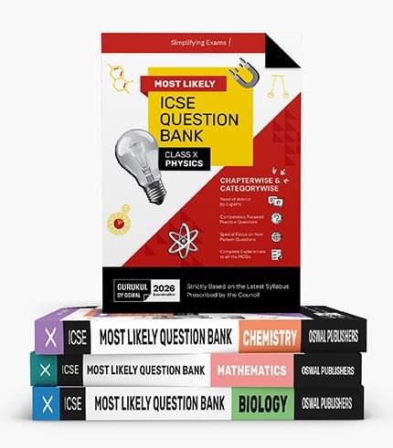 Gurukul By Oswal Most Likely ICSE Question Bank Class 10 Bundles (Set of 4) : Physics, Chemistry, Maths & Biology for Exam 2026 Gurukul By Oswal Most Likely ICSE Question Bank Class 10 Bundles (Set of 4) : Physics, Chemistry, Maths & Biology for Exam 2026