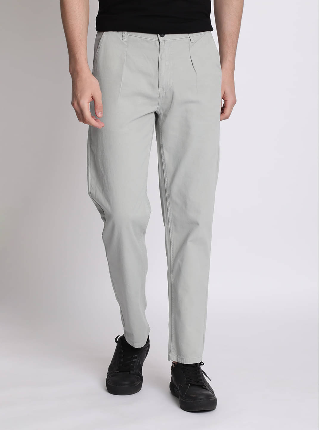     			IVOC Relax Flat Men's Chinos - Grey ( Pack of 1 )
