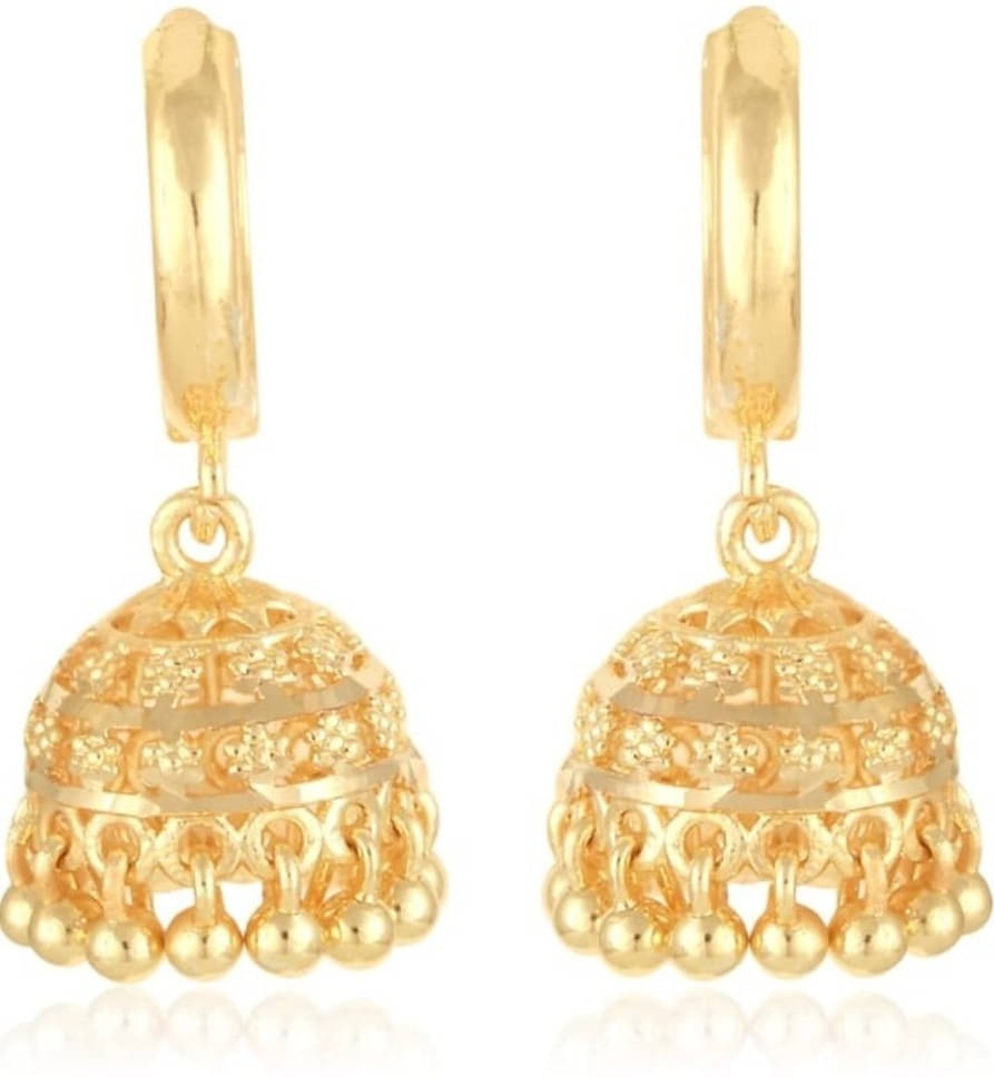     			Mehak Creation Gold Jhumki Earrings ( Pack of 1 )