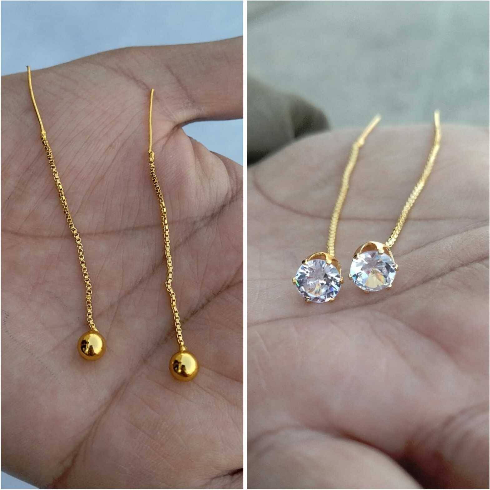     			Mehak Creation Gold Threader Earrings ( Pack of 1 )