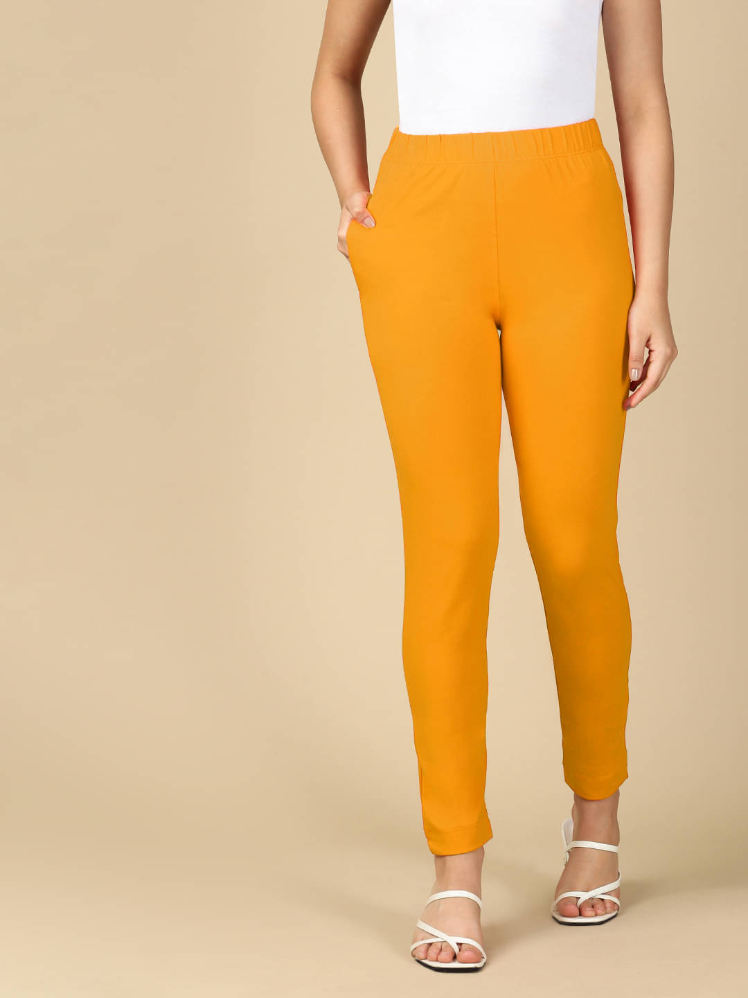     			PYNK Pack of 1 Cotton Blend Regular Women's Casual Pants ( Mustard )