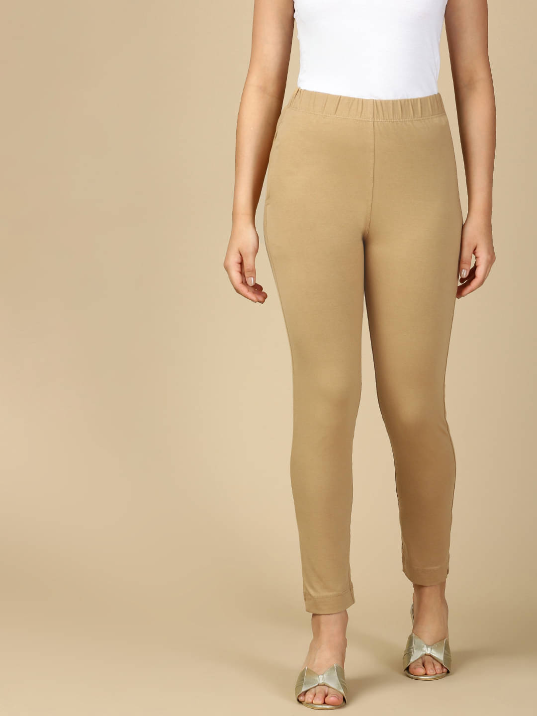     			PYNK Pack of 1 Cotton Blend Regular Women's Casual Pants ( Khaki )