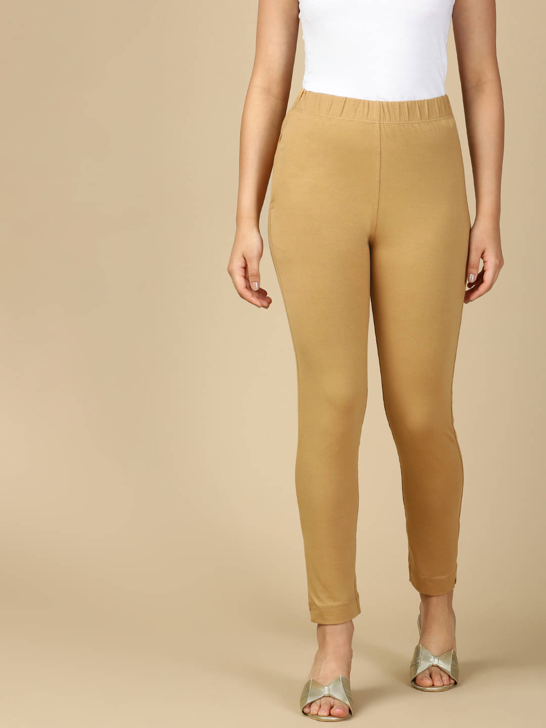     			PYNK Pack of 1 Cotton Blend Regular Women's Casual Pants ( Beige )