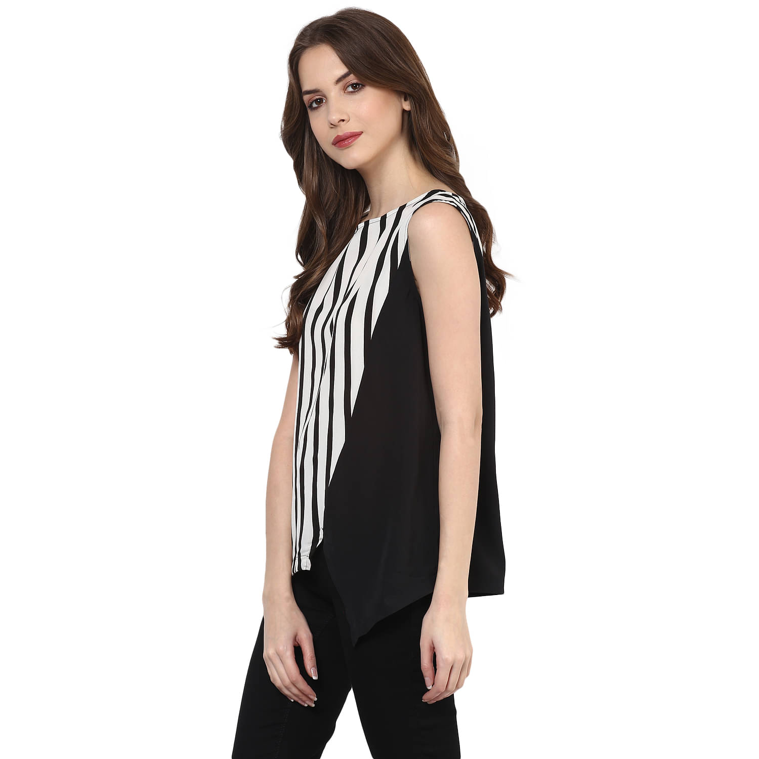     			Pannkh Black Crepe Women's Regular Top ( Pack of 1 )