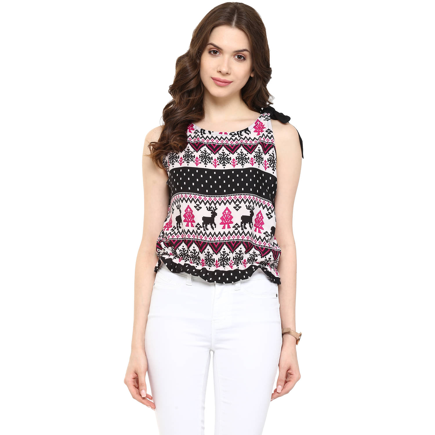     			Pannkh Women's Polyester Crop Top ( Black )