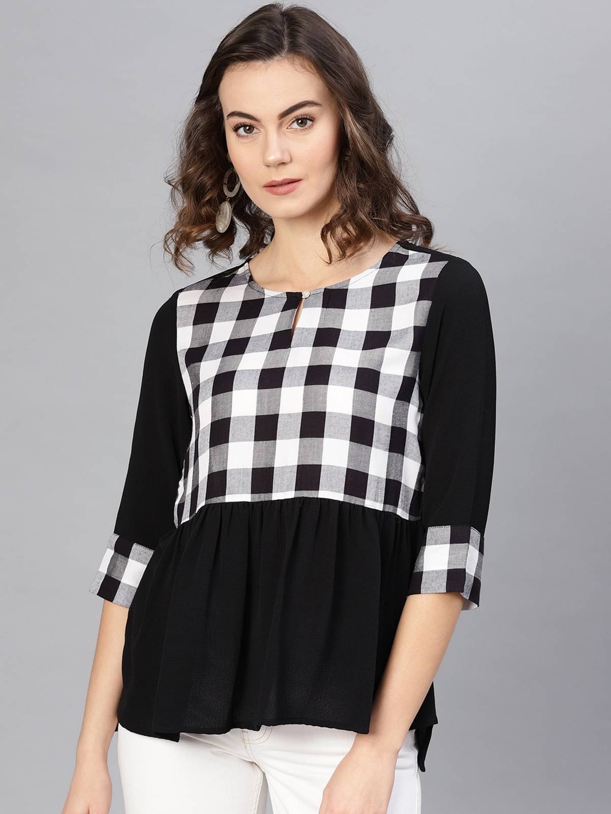 Pannkh Women's Polyester Regular Top ( Black ) Pannkh Women's Polyester Regular Top ( Black )