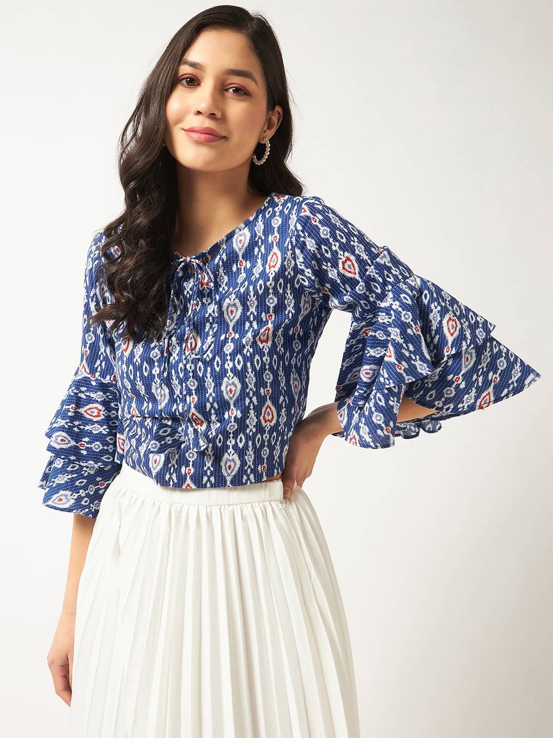     			Pannkh Blue Cotton Women's Regular Top ( Pack of 1 )