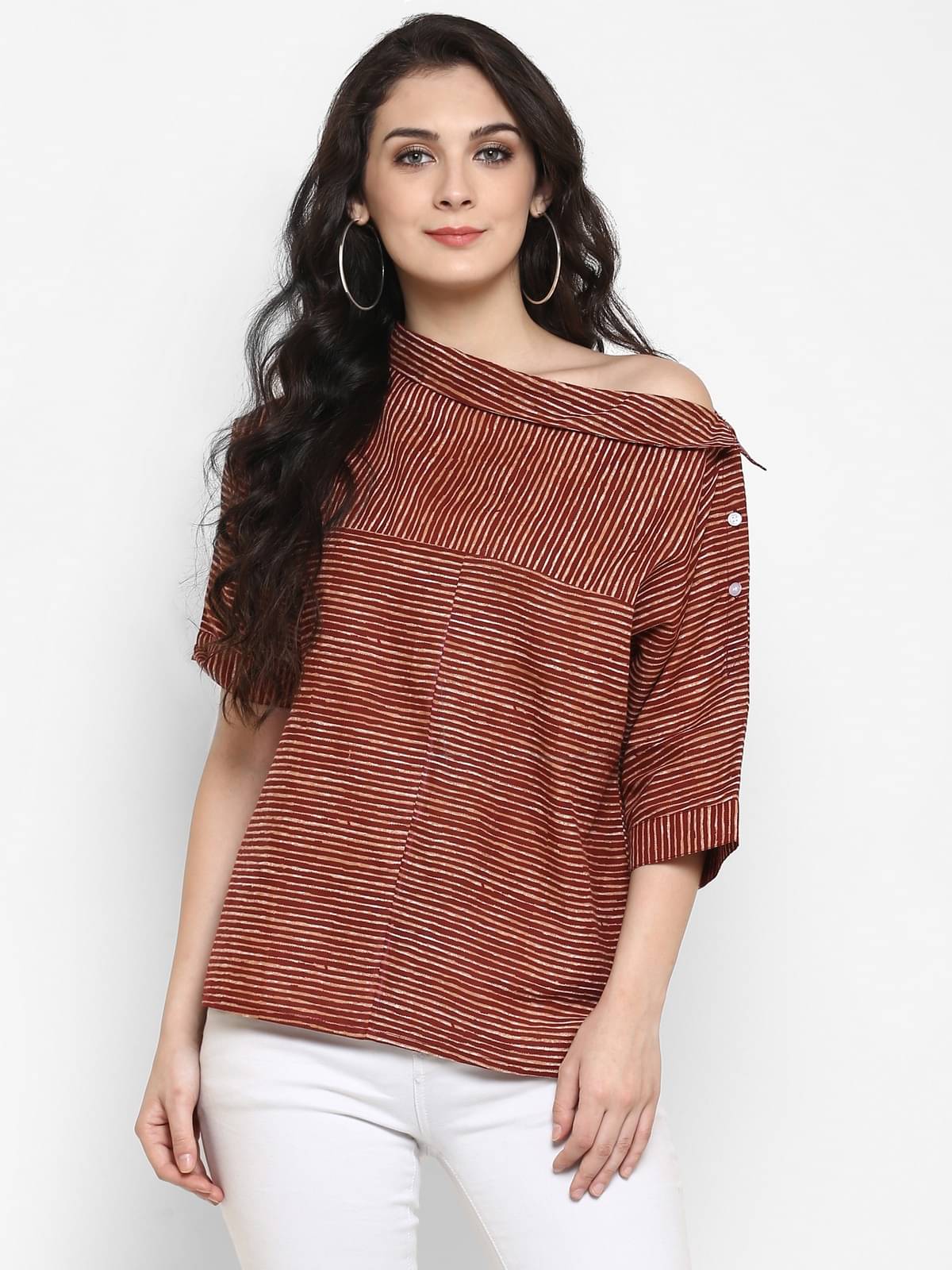 Pannkh Women's Cotton Regular Top ( Maroon ) Pannkh Women's Cotton Regular Top ( Maroon )