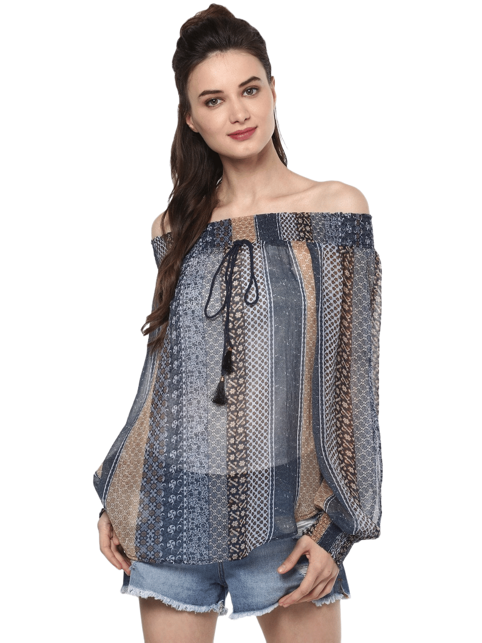 Pannkh Women's Chiffon Regular Top ( Multicolor ) Pannkh Women's Chiffon Regular Top ( Multicolor )