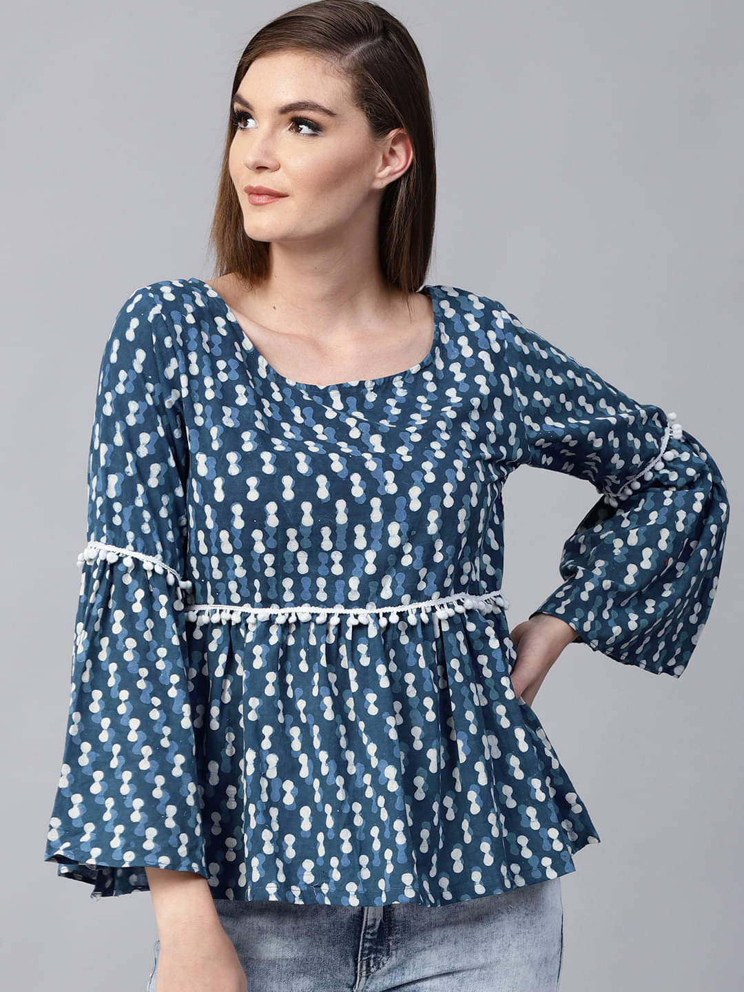     			Pannkh Women's Cotton Regular Top ( Navy Blue )