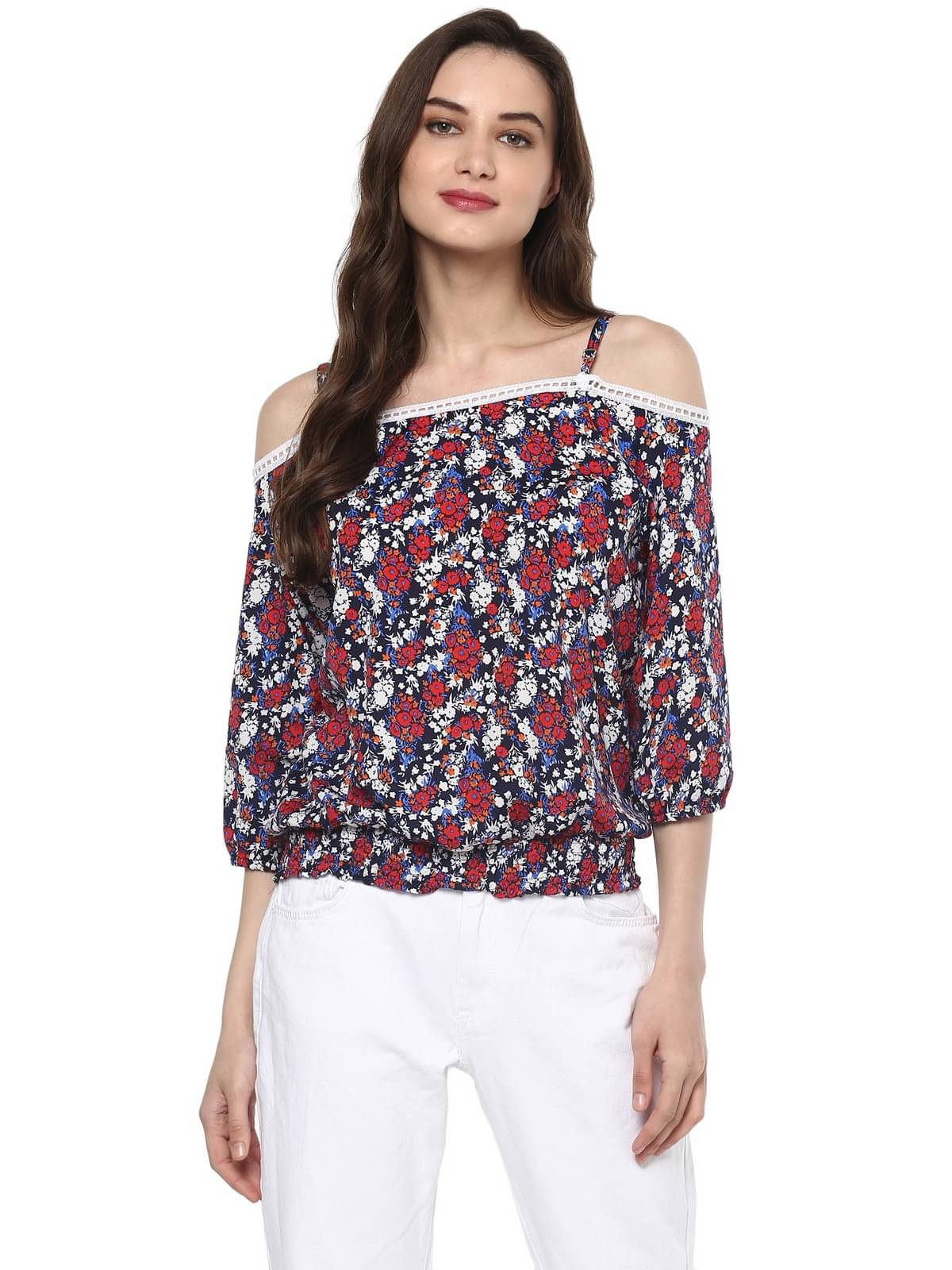     			Pannkh Women's Polyester Regular Top ( Navy Blue )