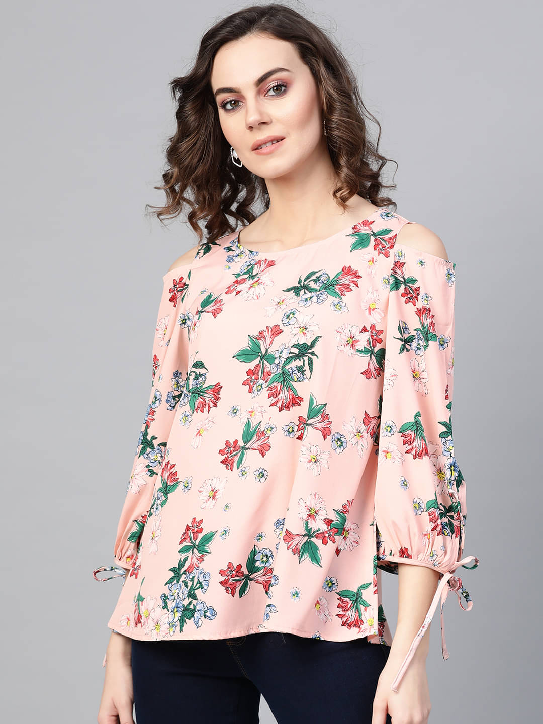 Pannkh Women's Crepe Regular Top ( Peach ) Pannkh Women's Crepe Regular Top ( Peach )
