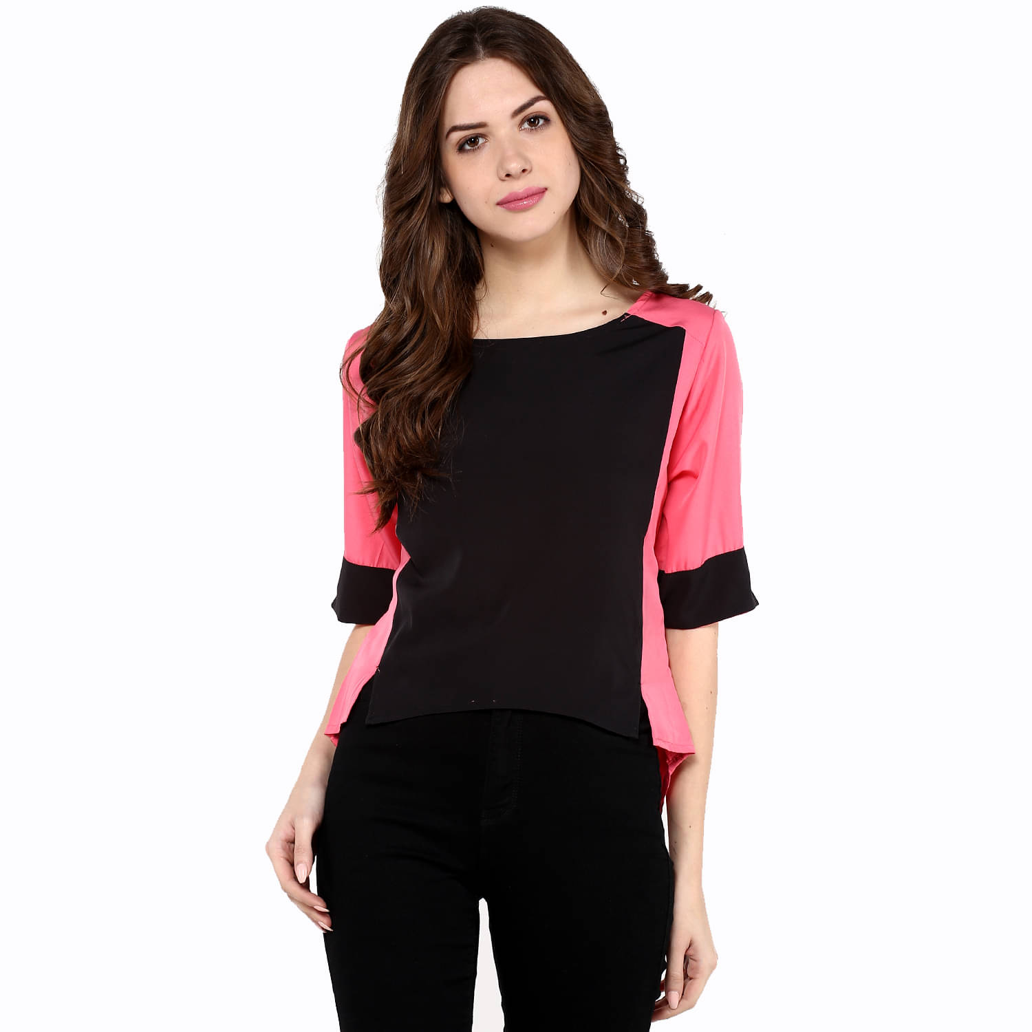 Pannkh Women's Polyester Regular Top ( Pink ) Pannkh Women's Polyester Regular Top ( Pink )