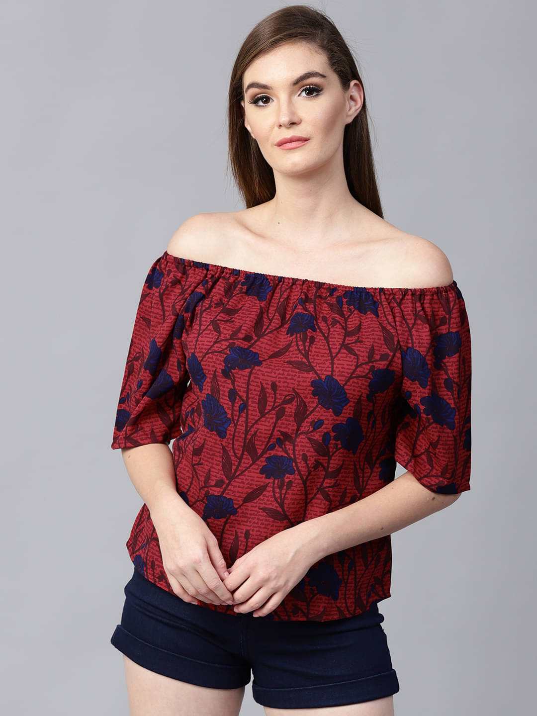     			Pannkh Women's Polyester Regular Top ( Red )