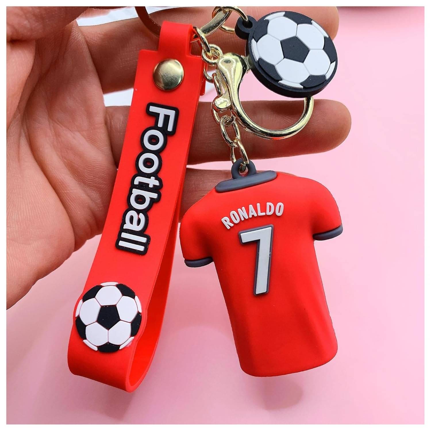     			Ronaldo 7 Number Soccer Jersey Keychain