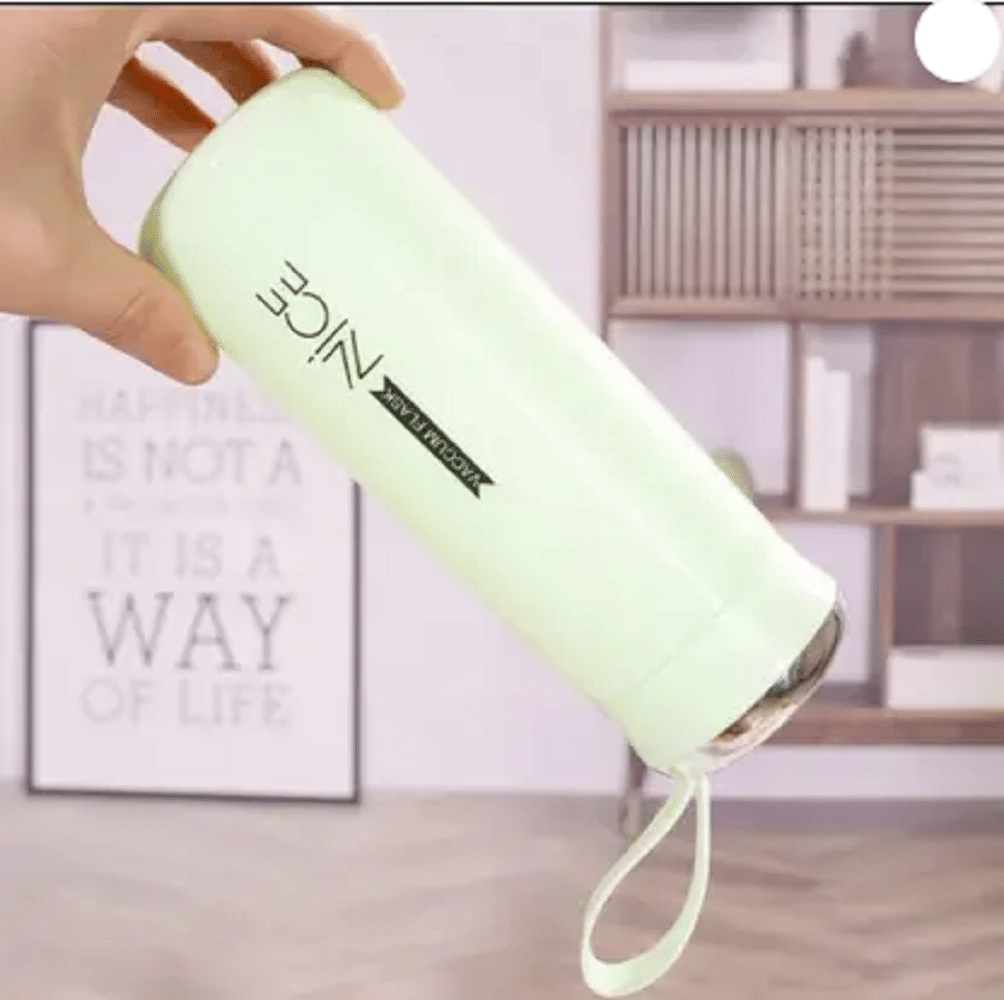     			Qin Pin Water Bottle for Work, School & Office Use Green Glass Water Bottle 400 mL ( Set of 1 )