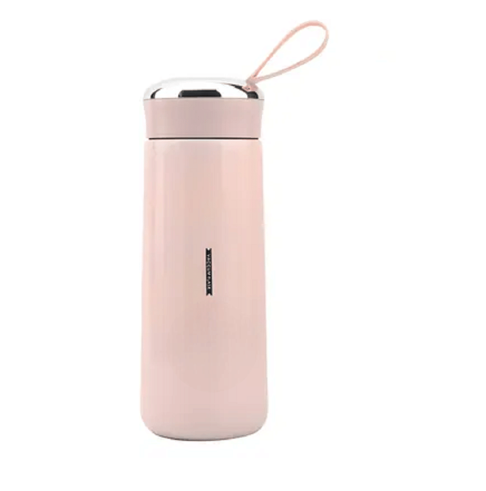     			Qin Pin Water Bottle for Work, School & Office Use Pink Glass Water Bottle 400 mL ( Set of 1 )