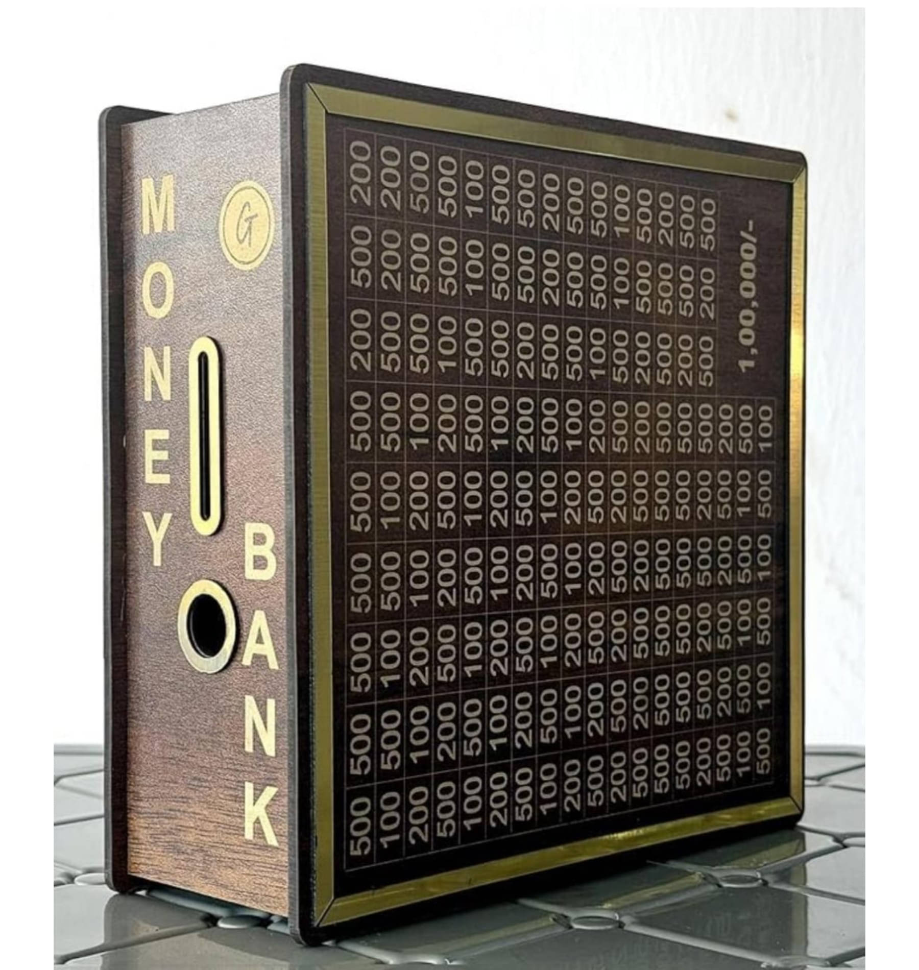    			QitmirMKT New Money Piggy Bank, Money Saving Box, 100000 Rupee Wood Brown Piggy Bank ( Pack of 1 )