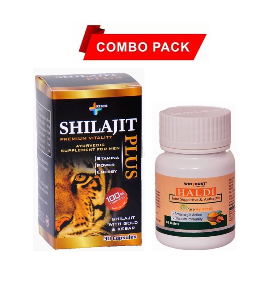     			Rikhi Shilajit Plus Capsules 30no.s & Wintrust Haldi Joint Supportive & Antiseptic Capsule 30 no.s Pack Of 1
