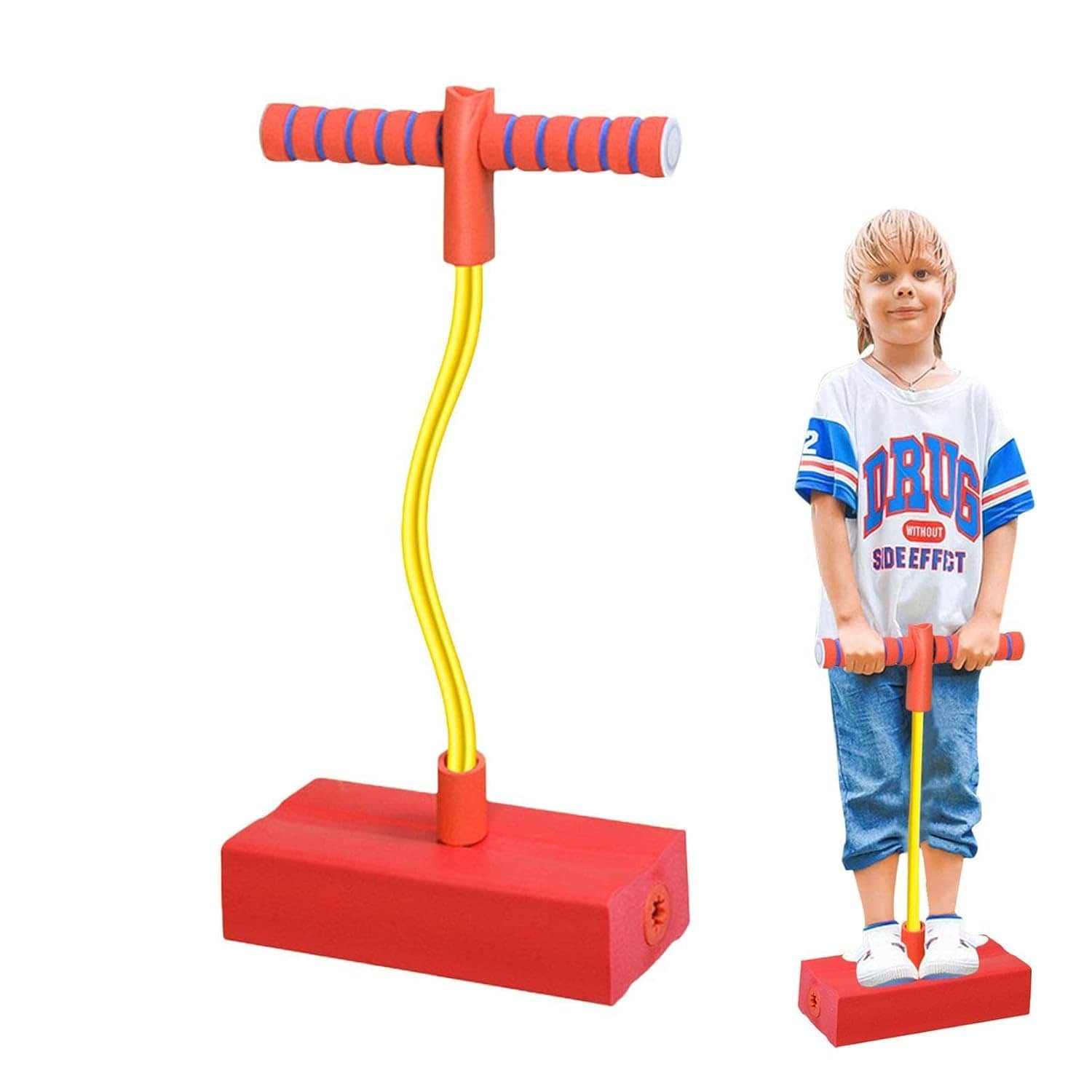 Shopeleven Kids Crazy Pogo Jumper, Fun and Safe Pogo Stick for Toddlers, Durable Foam Jumping Stick with Squeaky Sounds,Improves Balance,Bouncing Toy for Ages 10 & up - Sports and Fitness Equipment | Buy online on ZillyBuy