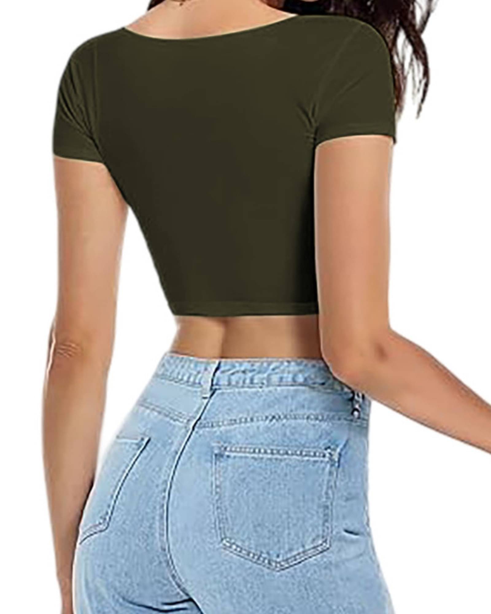     			THE BLAZZE Women's Cotton Crop Top ( Green )