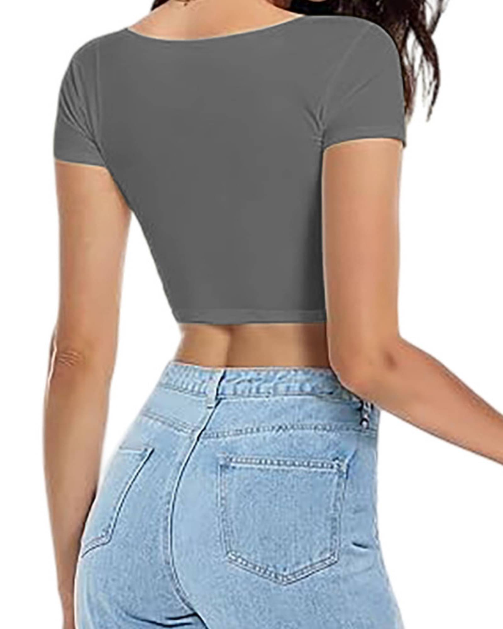THE BLAZZE Women's Cotton Crop Top ( Grey ) THE BLAZZE Women's Cotton Crop Top ( Grey )