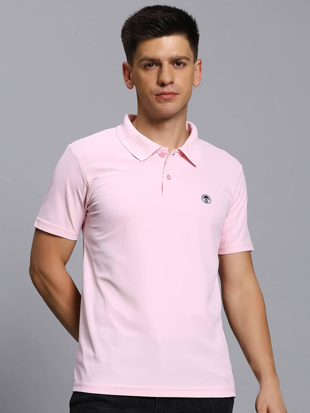 TIMBER HITCH Pack of 1 Cotton Blend Regular Fit Solid Half Sleeves Men's Polo T Shirt ( Pink ) TIMBER HITCH Pack of 1 Cotton Blend Regular Fit Solid Half Sleeves Men's Polo T Shirt ( Pink )
