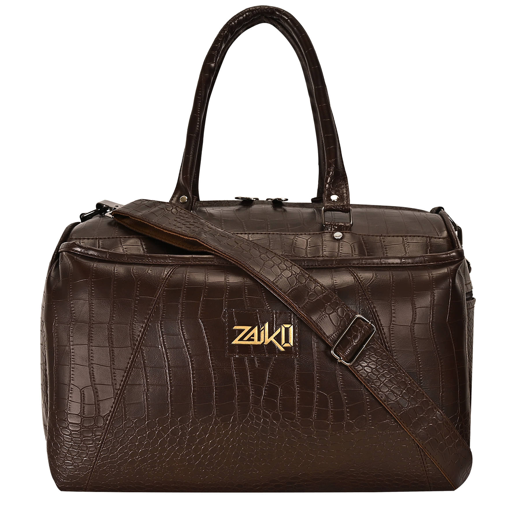     			ZAIKO BAGS 25 Ltrs Brown Artificial Leather Duffle Bag