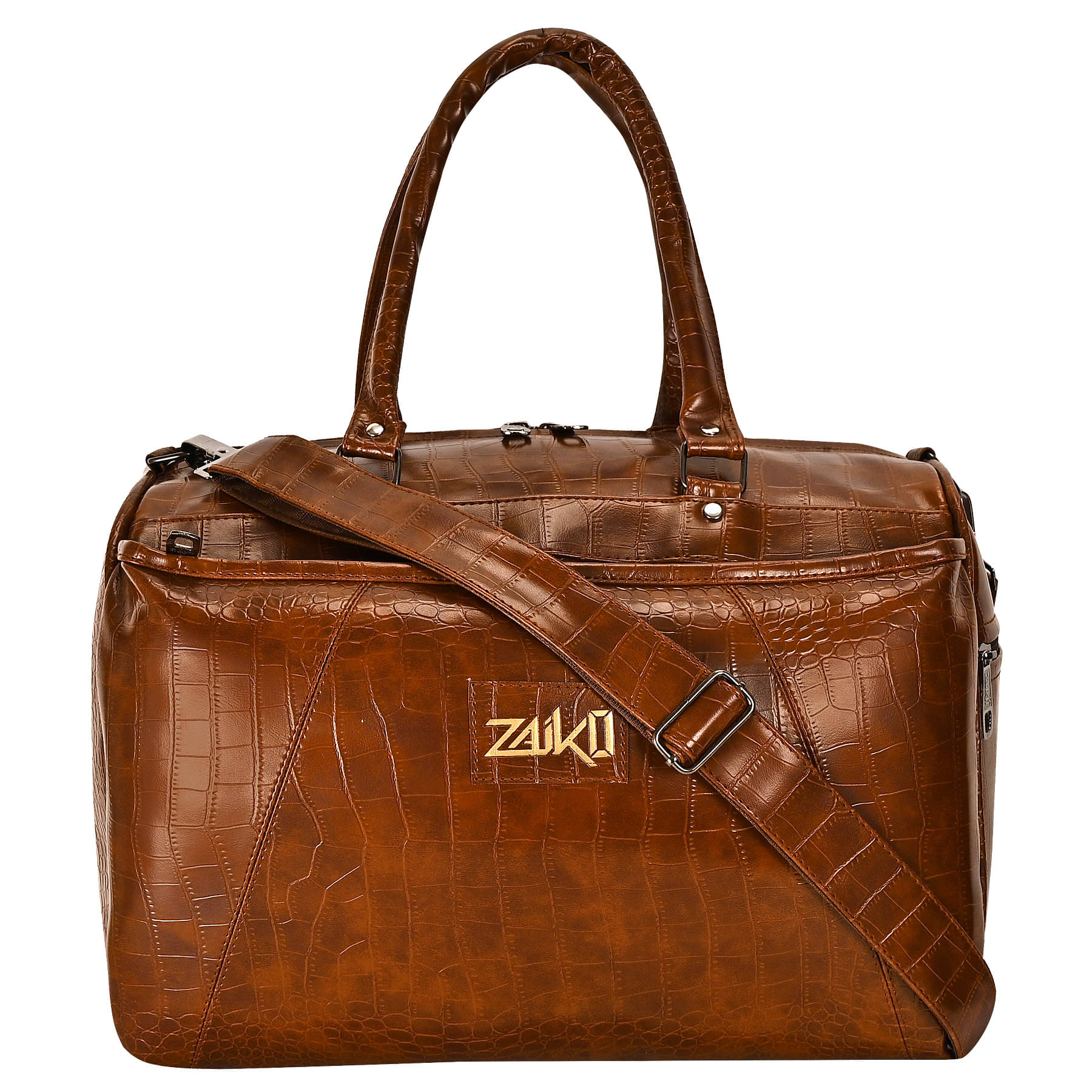     			ZAIKO BAGS 25 Ltrs Tan Artificial Leather Duffle Bag