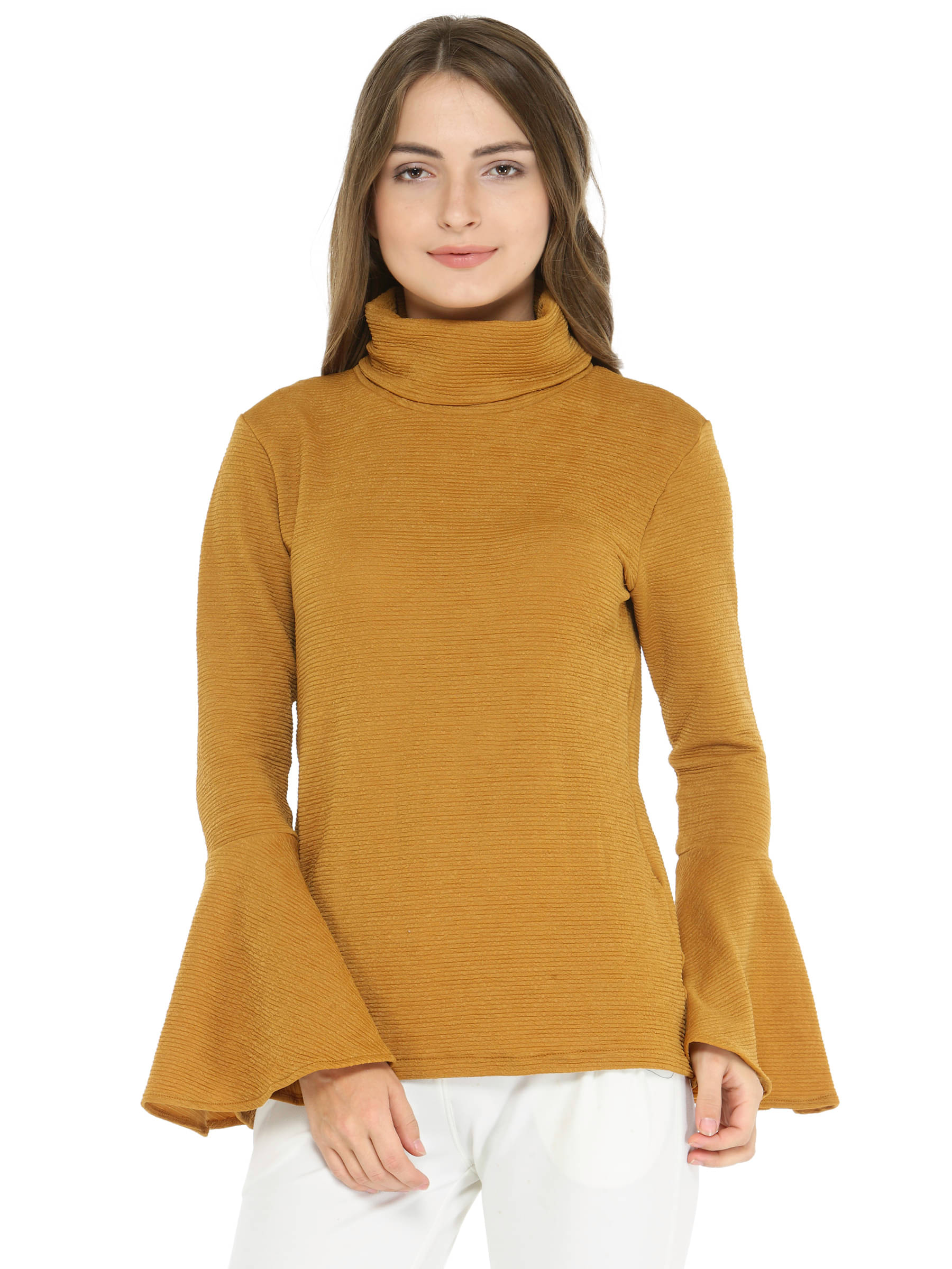     			Zima Leto Polyester Women's Non Zippered Sweatshirt ( Mustard )