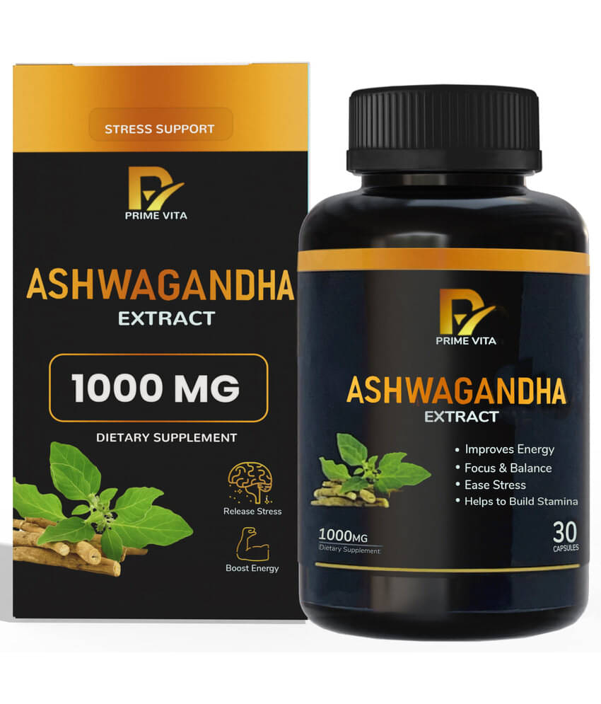     			PRIME VITA Aswagandha Extract 1000mg |Improves Energy, Focus & Balance, Ease Stress, Helps to Build Stamina (30 Capsules)