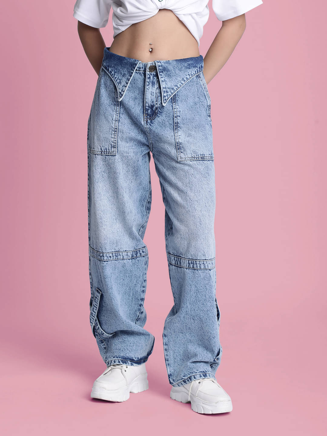     			Bene Kleed - Blue Cotton Baggy Fit Women's Jeans ( Pack of 1 )