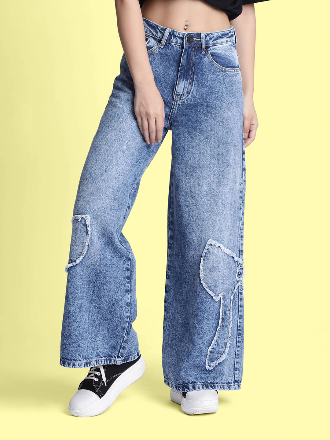     			Bene Kleed - Blue Cotton Wide Leg Women's Jeans ( Pack of 1 )