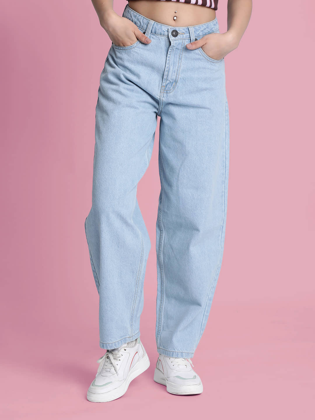 Bene Kleed - Blue Cotton Wide Leg Women's Jeans ( Pack of 1 ) - Jeans | Buy online on ZillyBuy