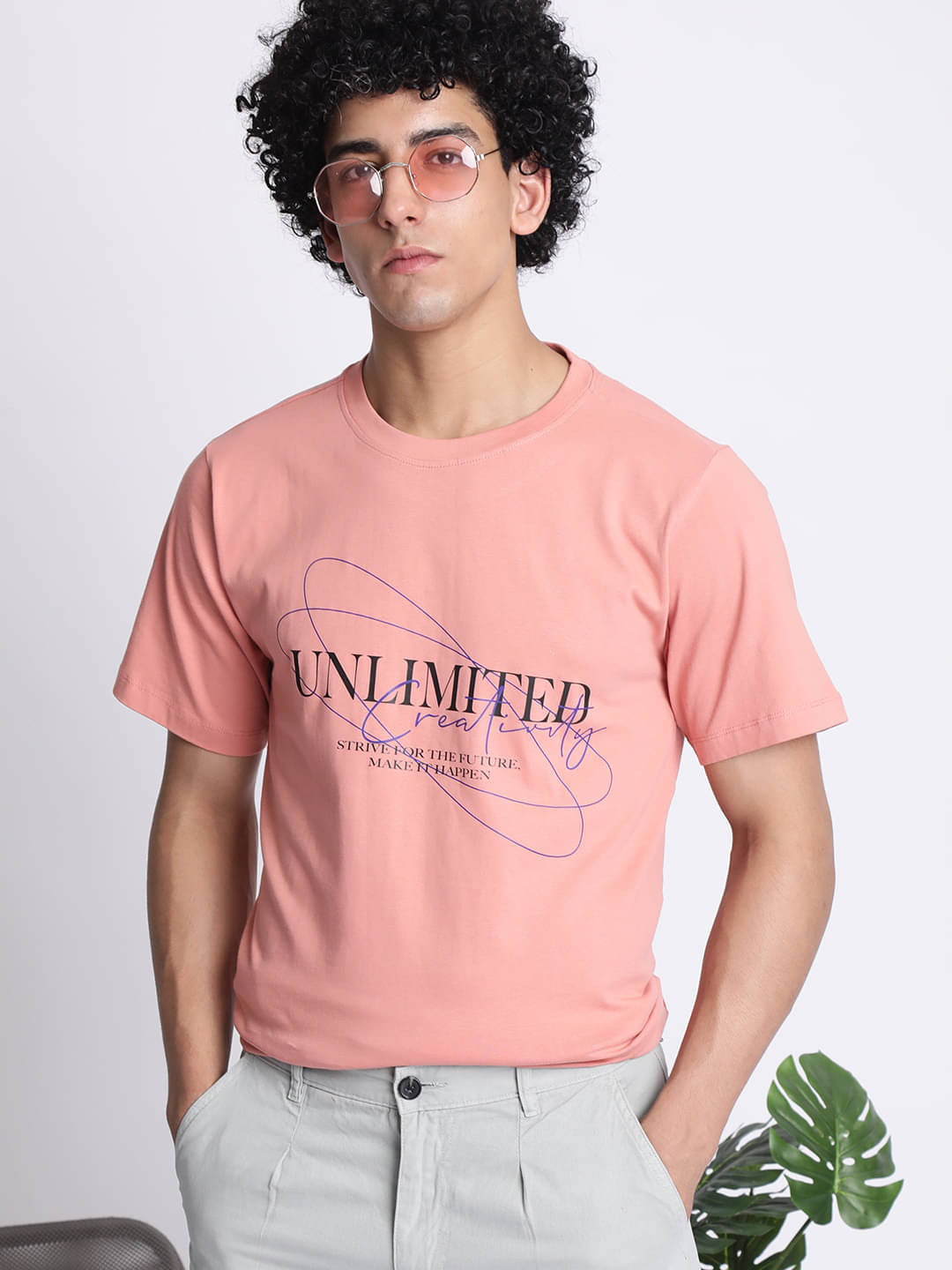 IVOC 100% Cotton Regular Fit Printed Half Sleeves Men's Round T-Shirt - Peach ( Pack of 1 ) IVOC 100% Cotton Regular Fit Printed Half Sleeves Men's Round T-Shirt - Peach ( Pack of 1 )