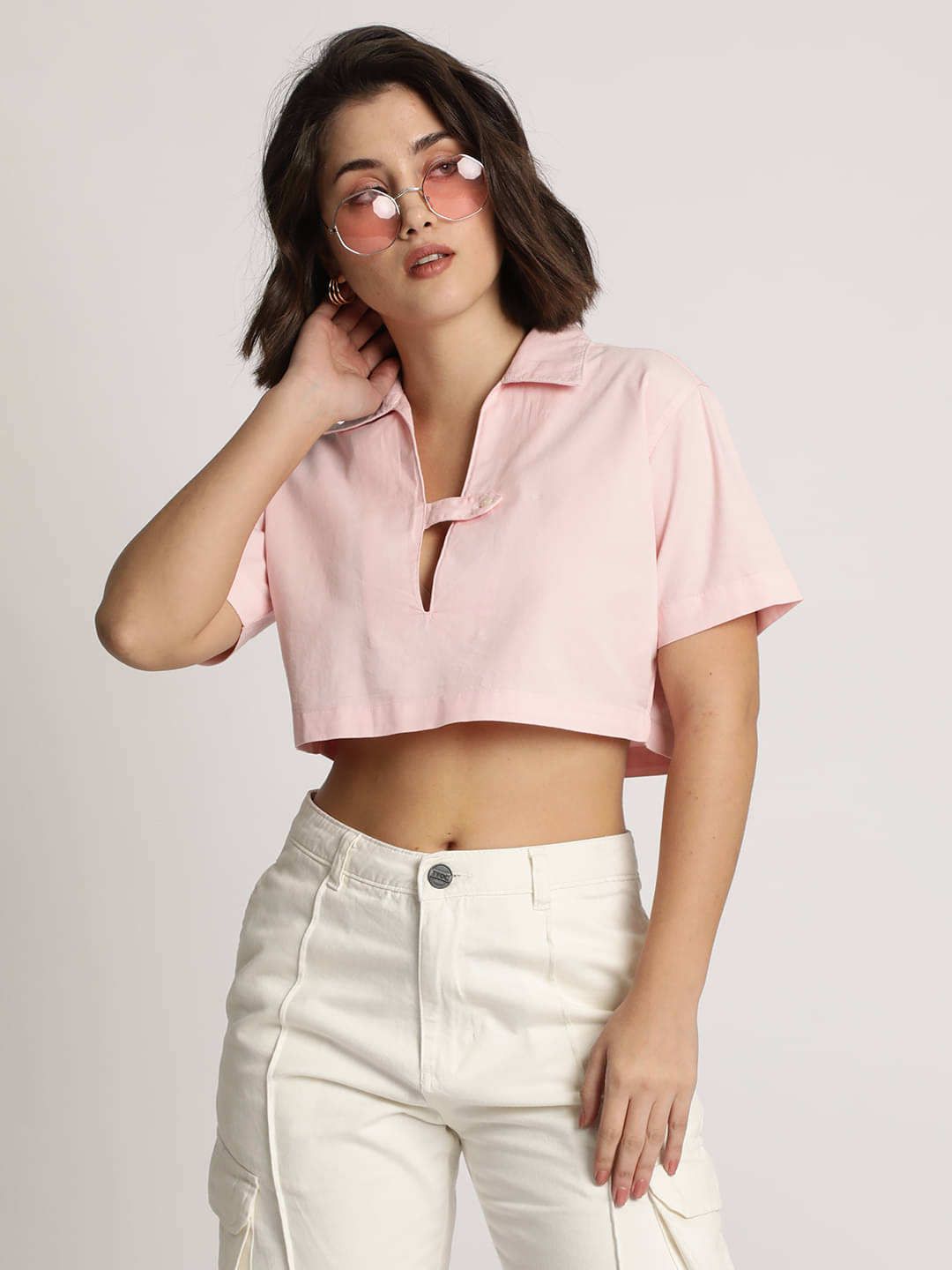 IVOC Women's Cotton Crop Top ( Pink ) IVOC Women's Cotton Crop Top ( Pink )