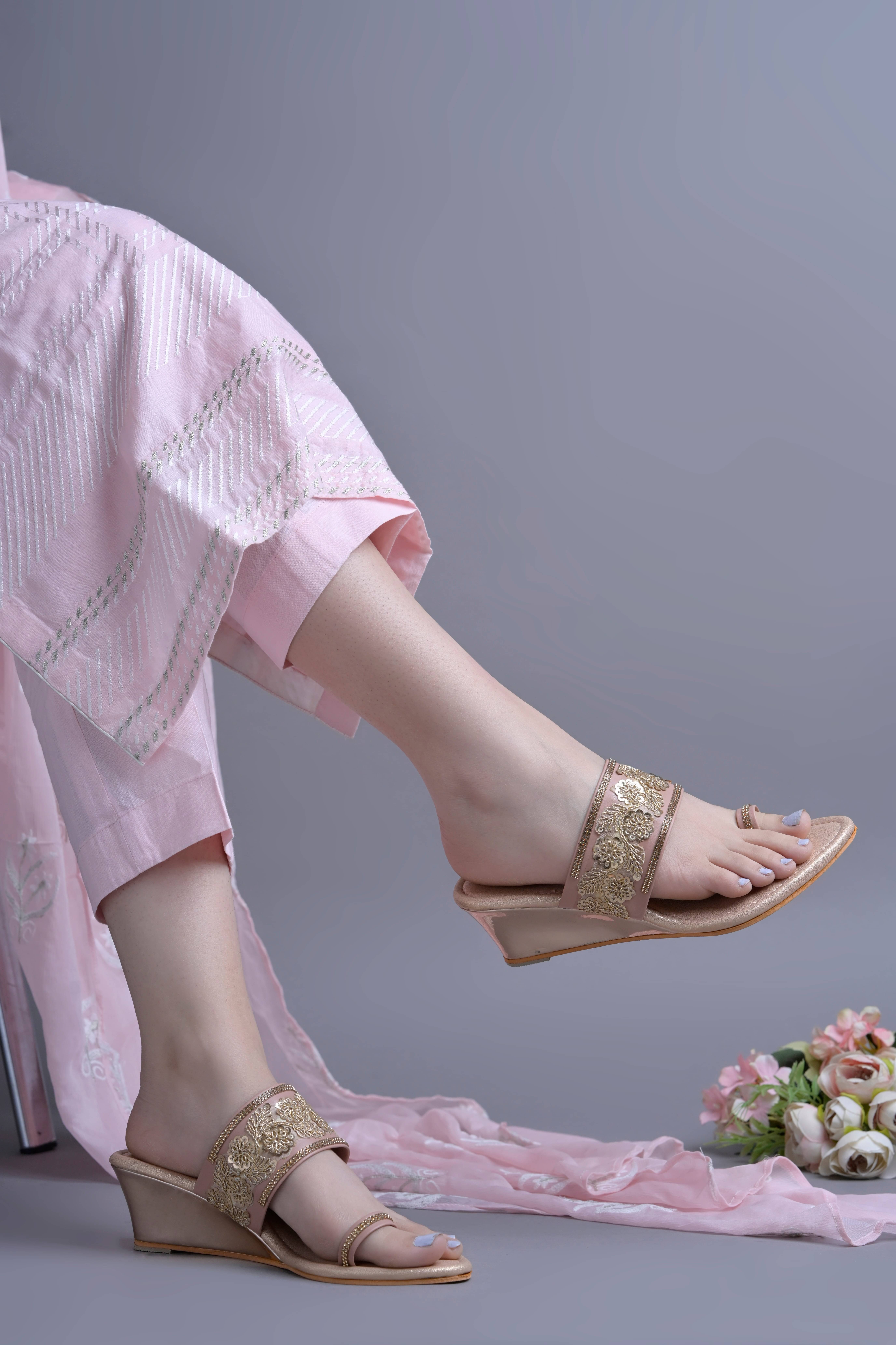     			JM Looks Pink Women's Slip On Heels